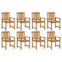 Voir la diapositive 3 : VIDAXL Chaises de jardin avec coussins lot de 8 Bois d'acacia solide