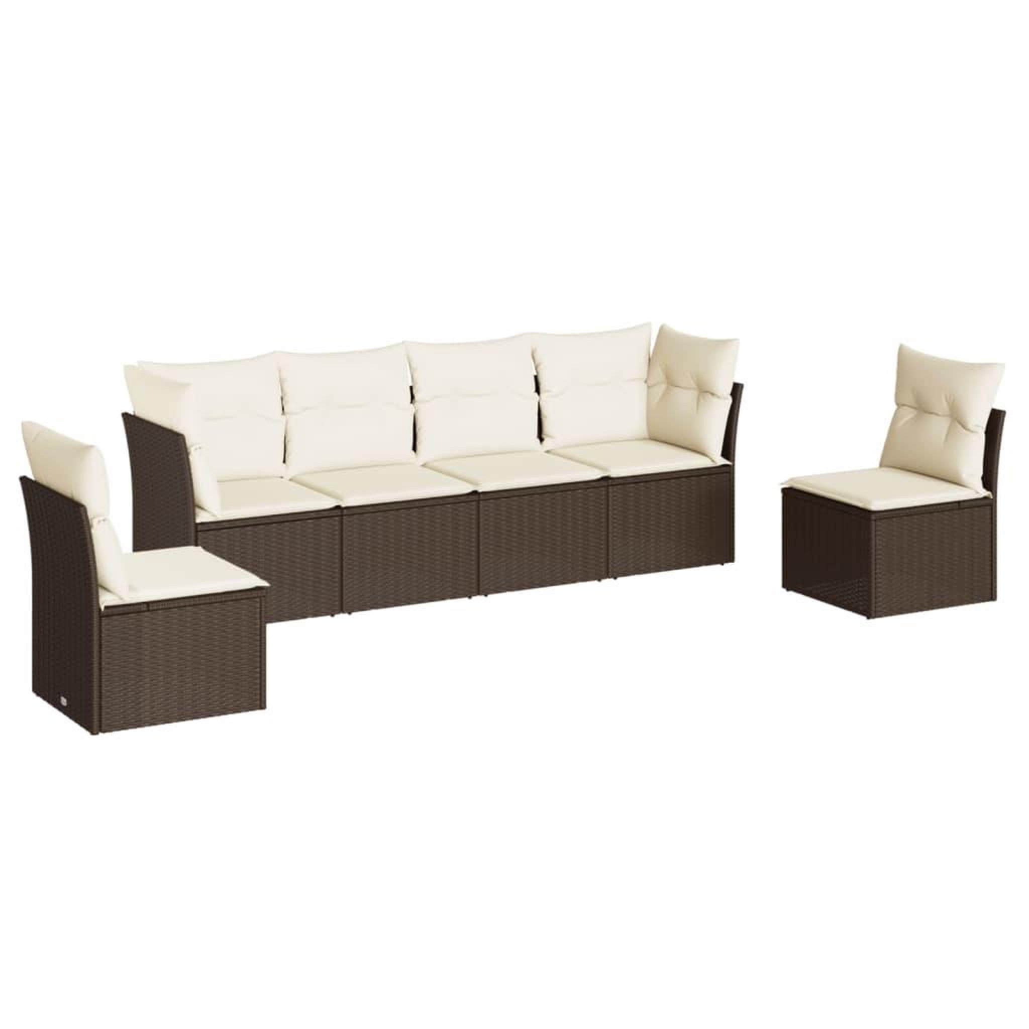 Voir la diapositive 2 : VIDAXL Salon de jardin avec coussins 6 pcs marron resine tressee
