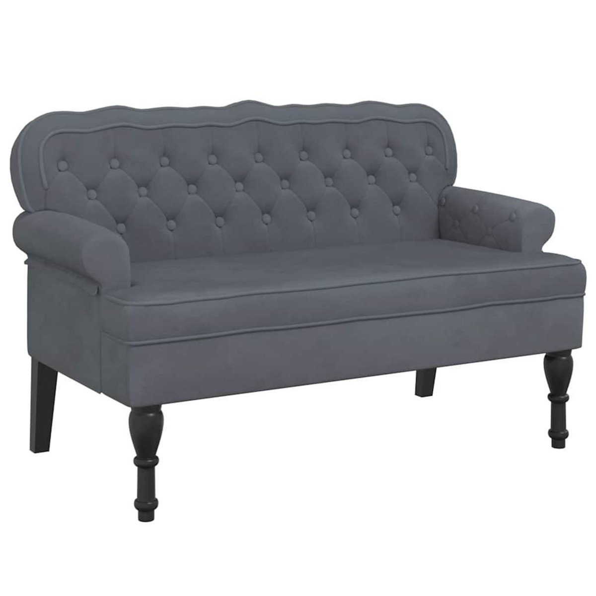VIDAXL Banc avec dossier gris fonce 119,5x64,5x75 cm velours