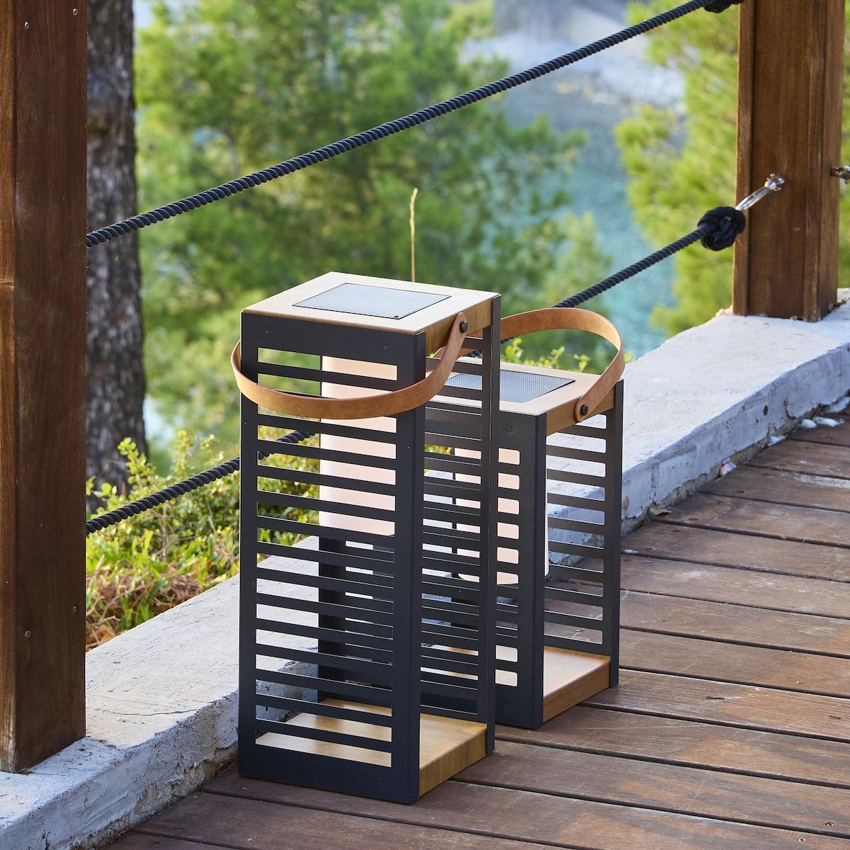 Lumisky Lanterne solaire FERIAN Noir Metal H50cm