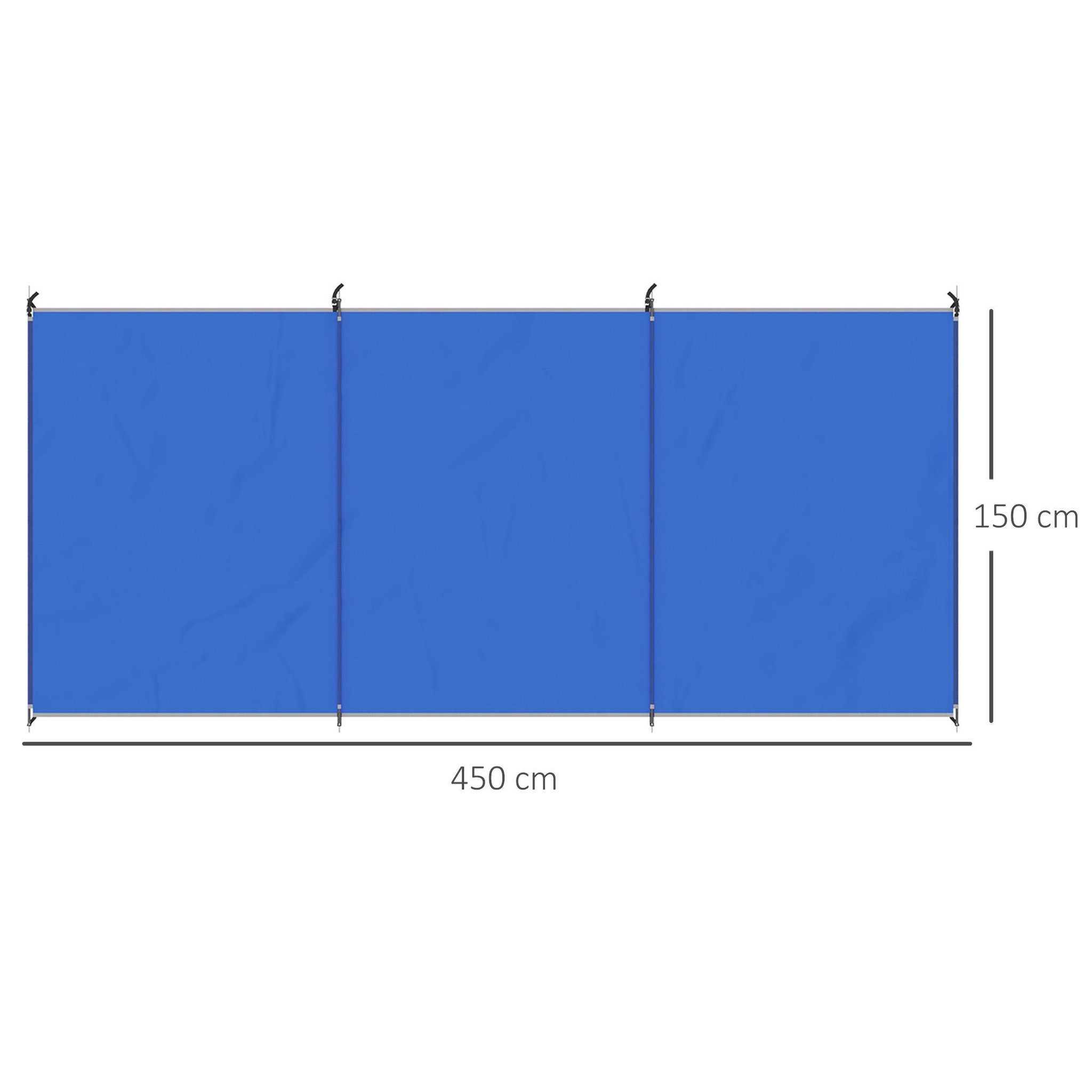 Voir la diapositive 3 : OUTSUNNY Paravent extérieur camping - paravent plage pliable - sac de transport inclus - acier polyester bleu