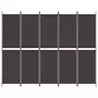 VIDAXL Cloison de separation 5 panneaux Marron 250x200 cm Tissu