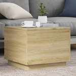 VIDAXL Table basse avec lumieres LED chene sonoma 50x50x40 cm