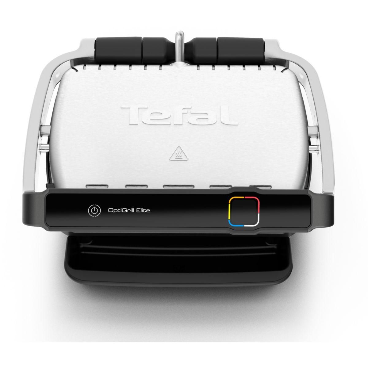 TEFAL Grille-viande OPTIGRILL ELITE GC750D12 inox plaques amovibles, 30x20 cm