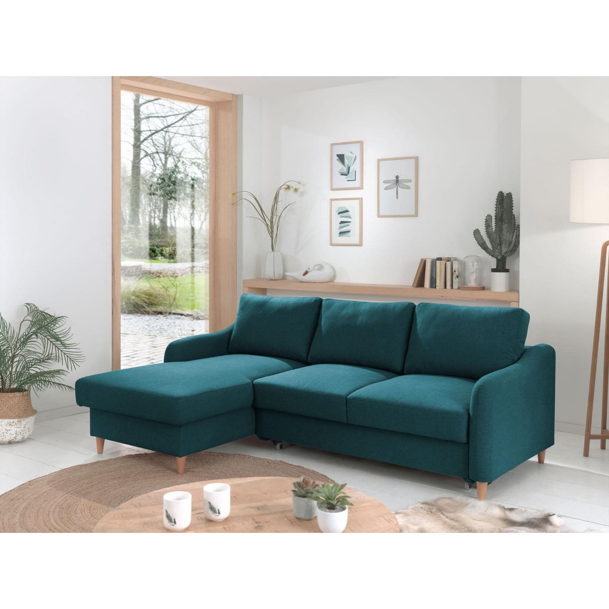 LISA DESIGN Will - canapé d'angle gauche - convertible avec coffre - 4 places - en tissu