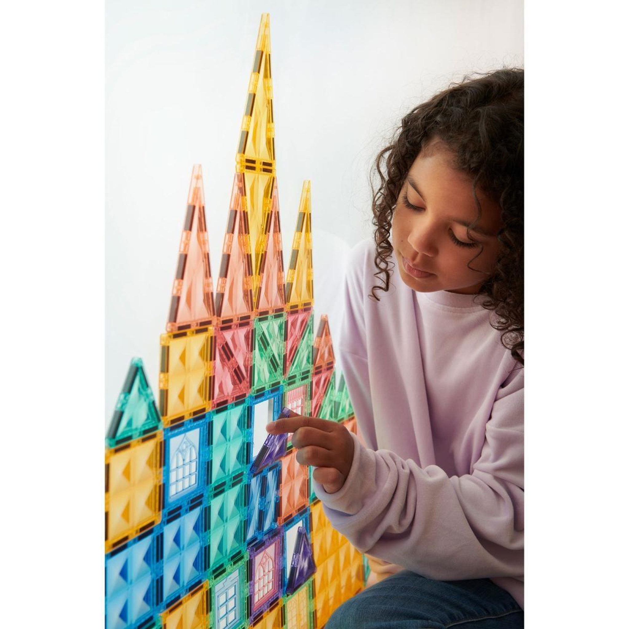 Voir la diapositive 3 : MAGGENIUS Blocs de construction magnétiques — Pastel — 70 pièces