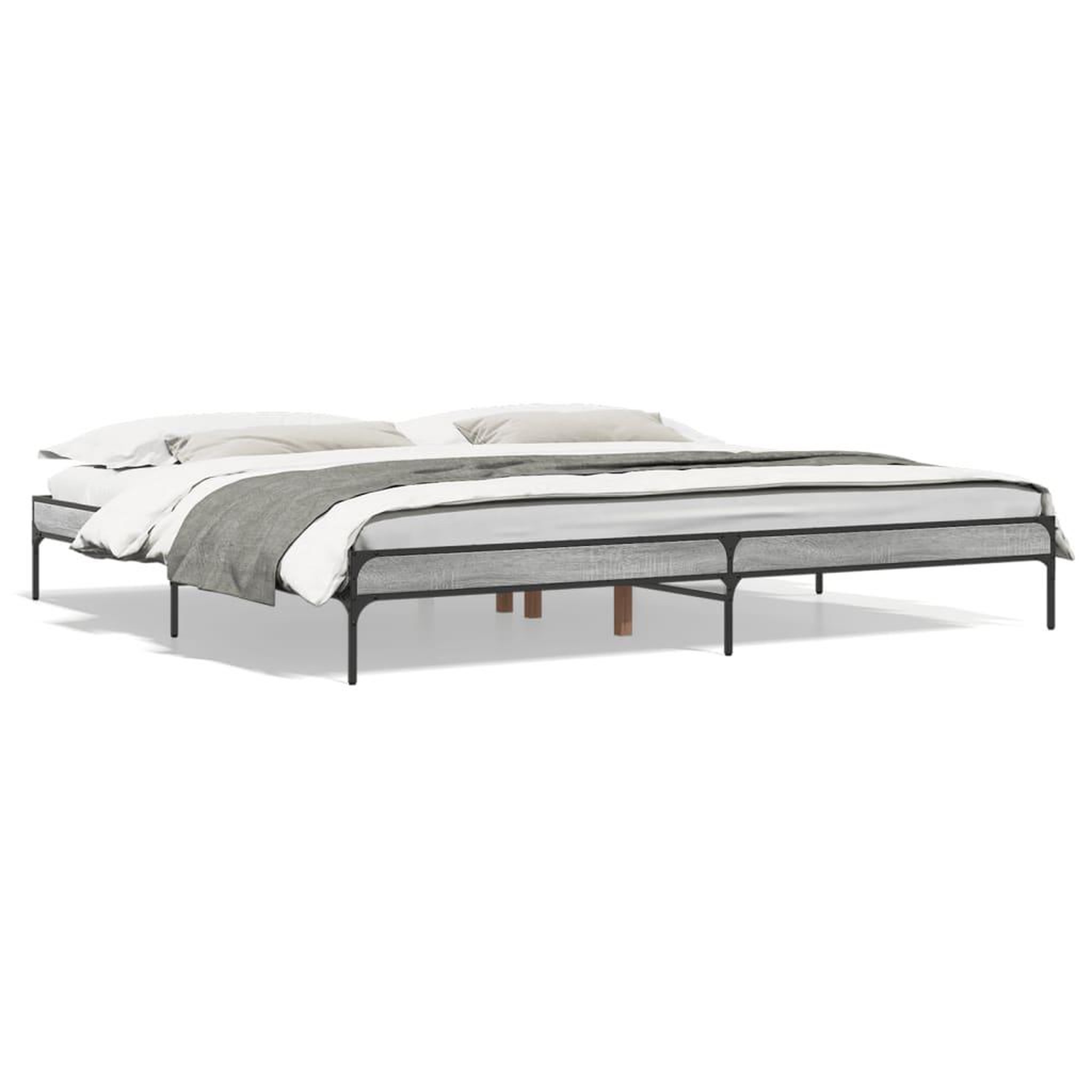 Voir la diapositive 2 : VIDAXL Cadre de lit sans matelas sonoma gris 200x200 cm