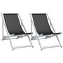 Voir la diapositive 2 : VIDAXL Chaises de plage pliantes lot de 2 noir aluminium et textilene