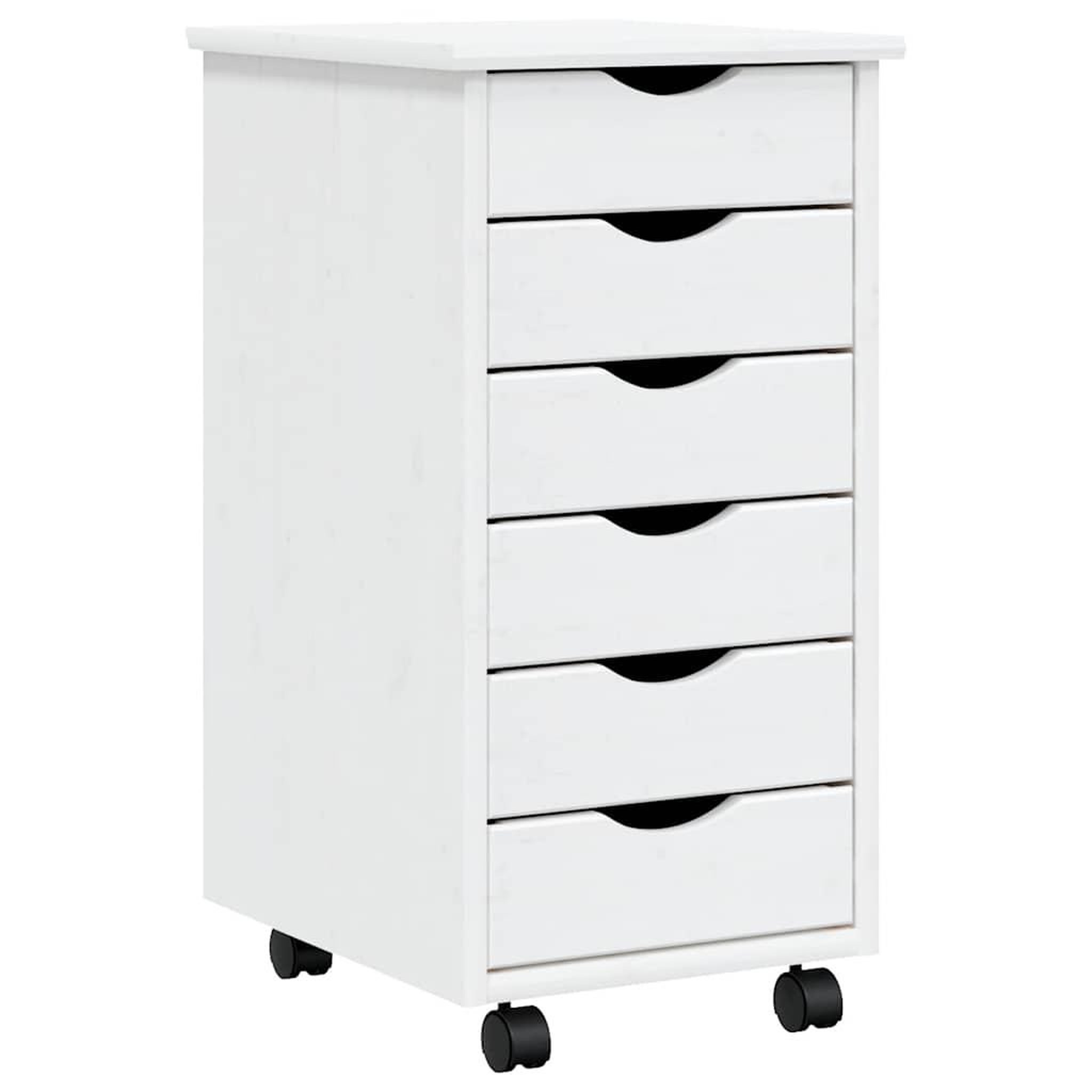Voir la diapositive 2 : VIDAXL Armoire roulante avec tiroirs MOSS blanc bois de pin solide