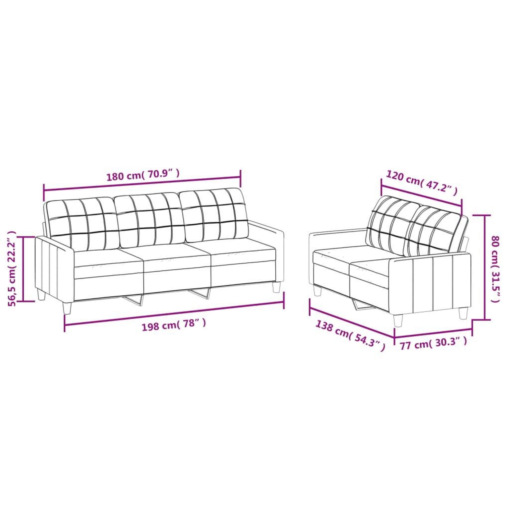 Voir la diapositive 6 : VIDAXL Ensemble de canapes 2 pcs avec coussins Noir Similicuir