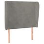 Voir la diapositive 2 : VIDAXL Tete de lit avec oreilles Gris clair 103x23x118/128 cm Velours