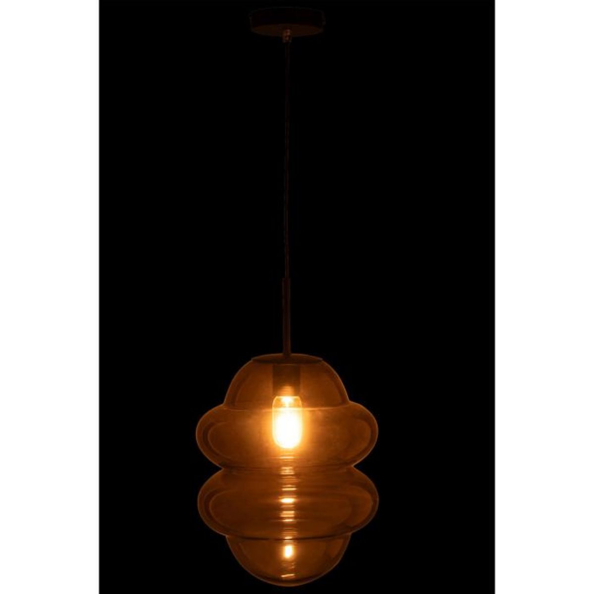 Paris Prix Lampe Suspension en Verre  Cuillere Miel  160cm Gris