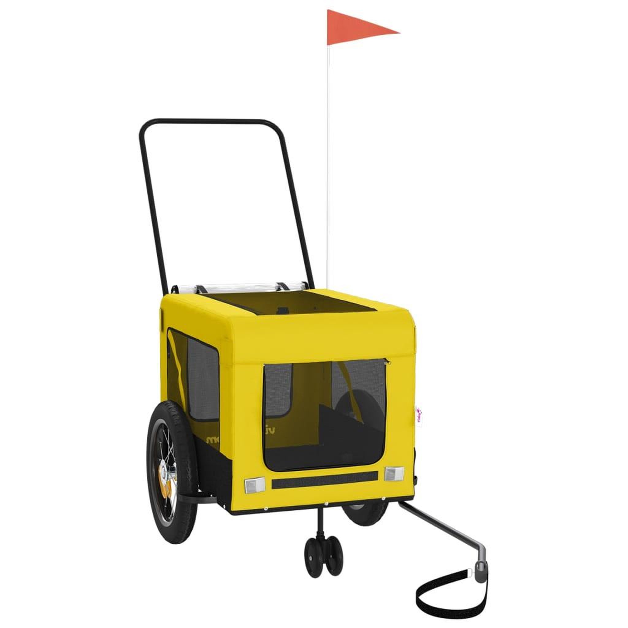 Voir la diapositive 4 : VIDAXL Remorque de velo pour animaux de compagnie jaune et noir