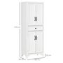 Voir la diapositive 3 : HOMCOM Buffet haut 4 portes 2 étagères tiroir coulissant MDF blanc