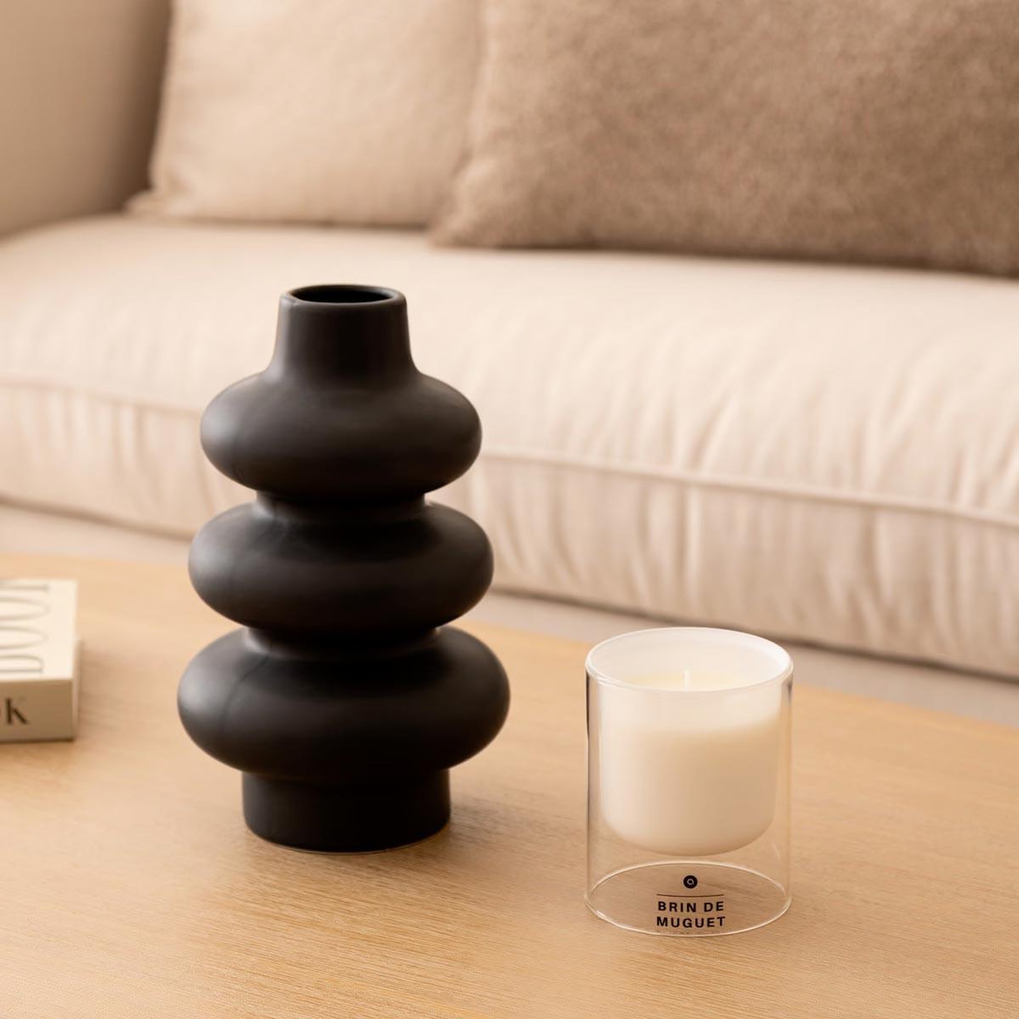 Voir la diapositive 2 : ATMOSPHERA Bougie parfumée en verre  ilan  220g brin de muguet