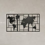 Voir la diapositive 3 : HOMCOM Lot de 3 décorations murales métal design graphique carte du monde métal noir