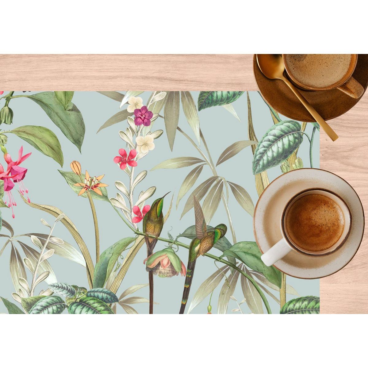HABITABLE Lot de 2 sets de table motifs tropical BARBARA - 28 x 43 cm - Multicolore