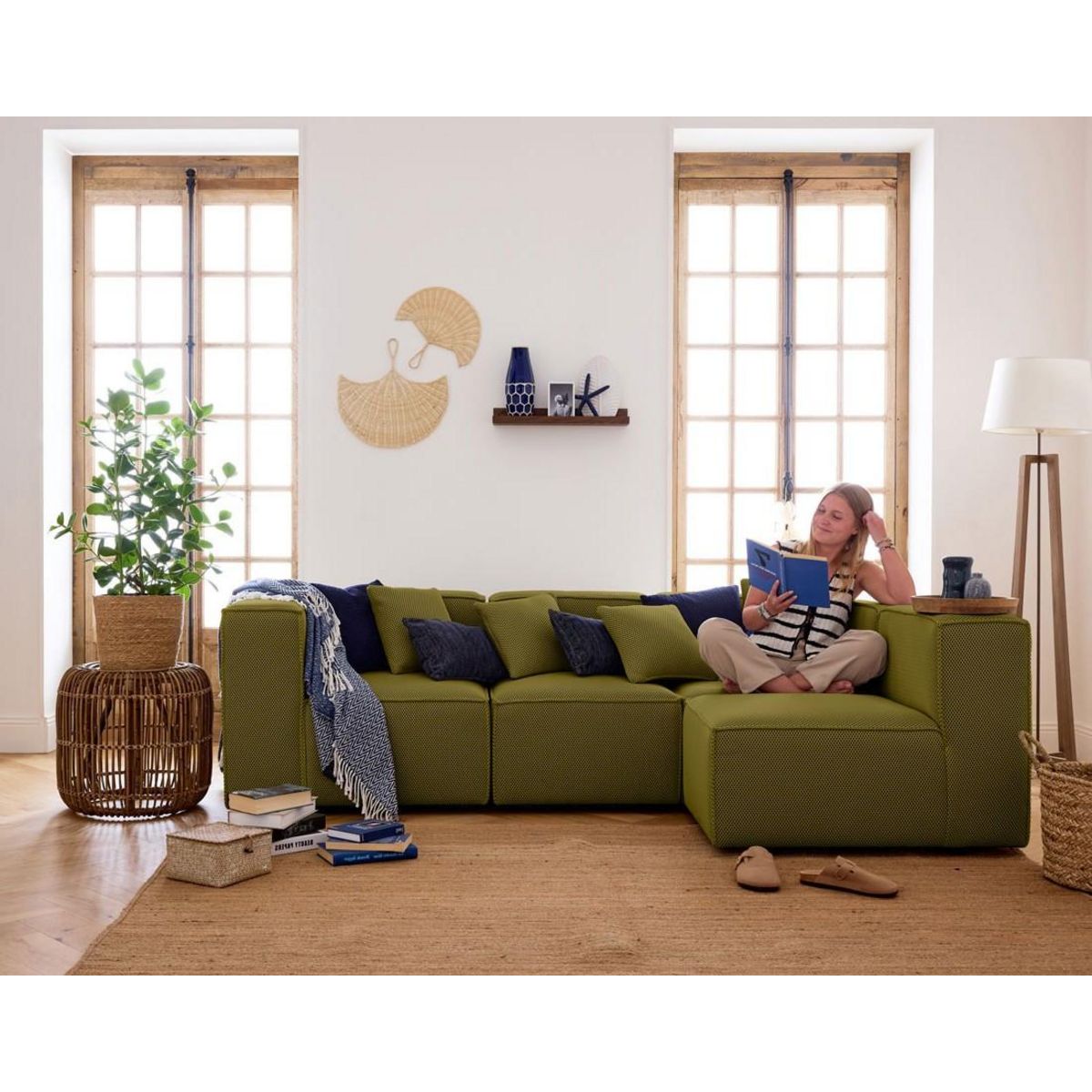 LISA DESIGN Arty - module d'assise gauche - en tissu mailles 3d