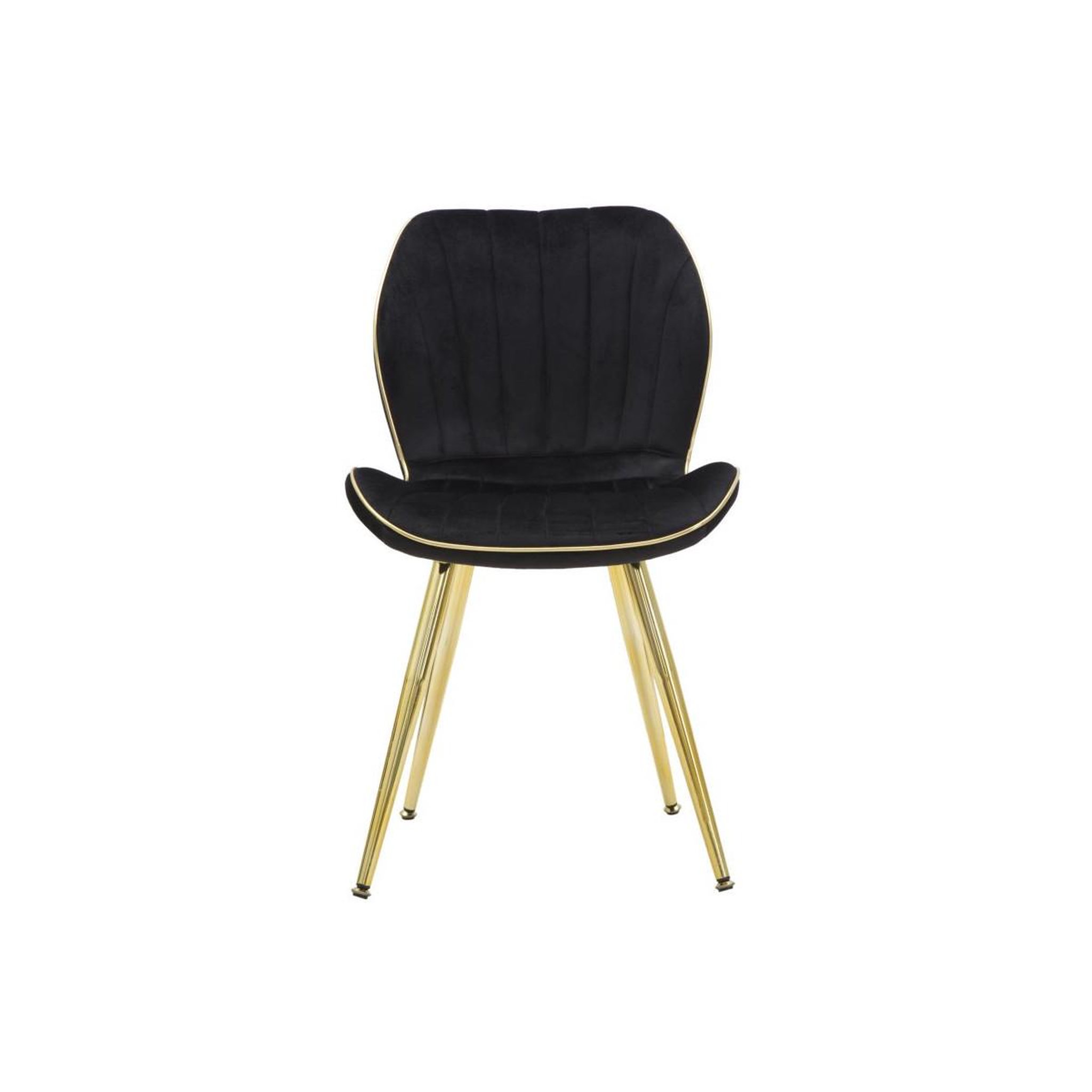 Voir la diapositive 3 : Paris Prix Lot de 2 chaises en tissu  paris  77cm noir & or