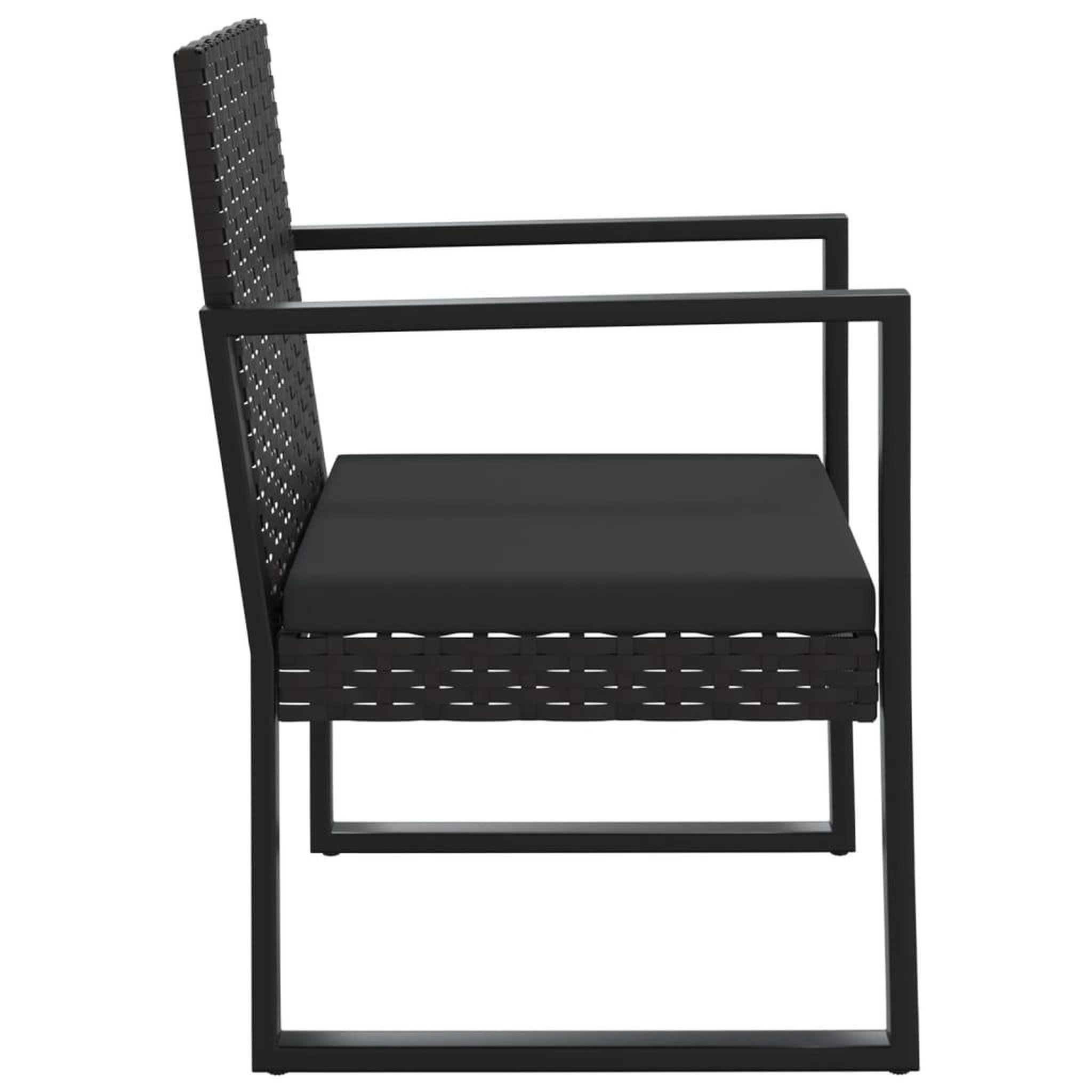 Voir la diapositive 5 : VIDAXL Salon de jardin 3 pcs avec coussins Noir Resine tressee