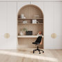 Voir la diapositive 5 : Rendez vous déco Chaise de bureau pivotante sur roulettes en bois foncé et PU noir-Georges