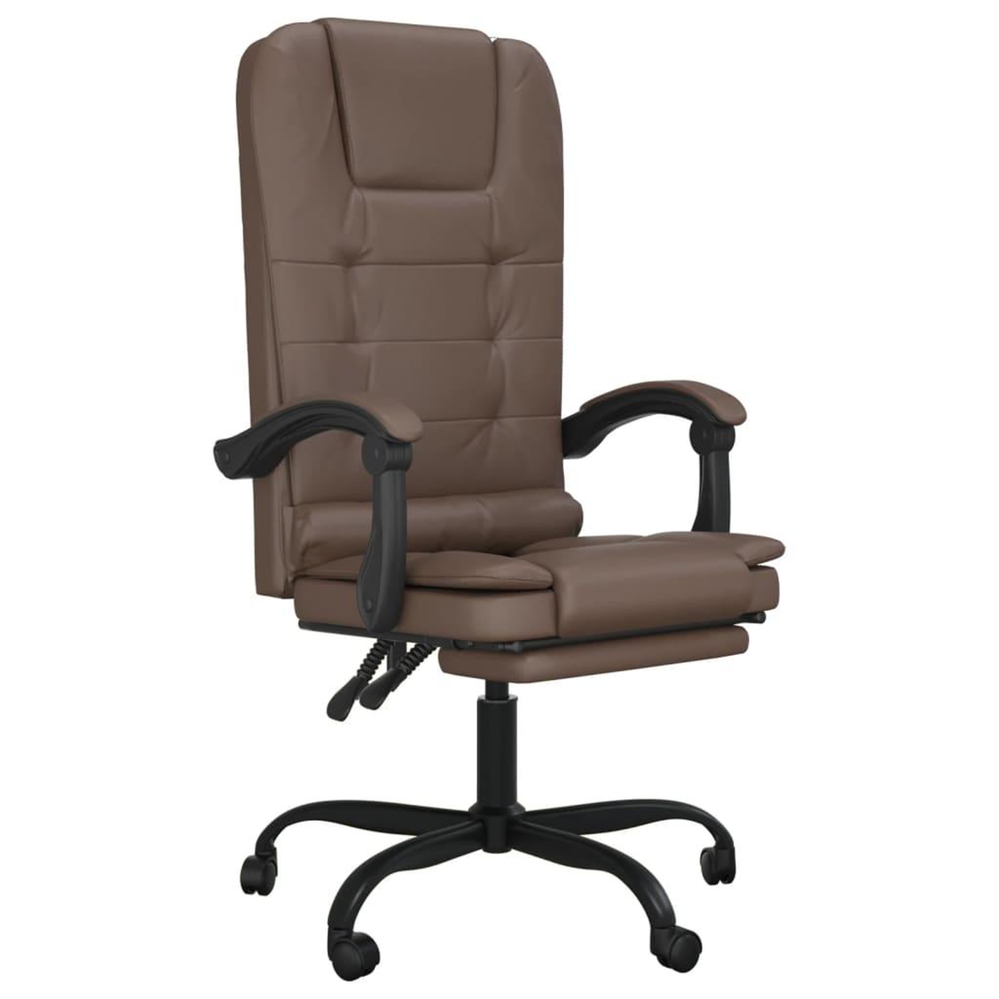 Voir la diapositive 2 : VIDAXL Fauteuil de massage inclinable de bureau Marron Similicuir