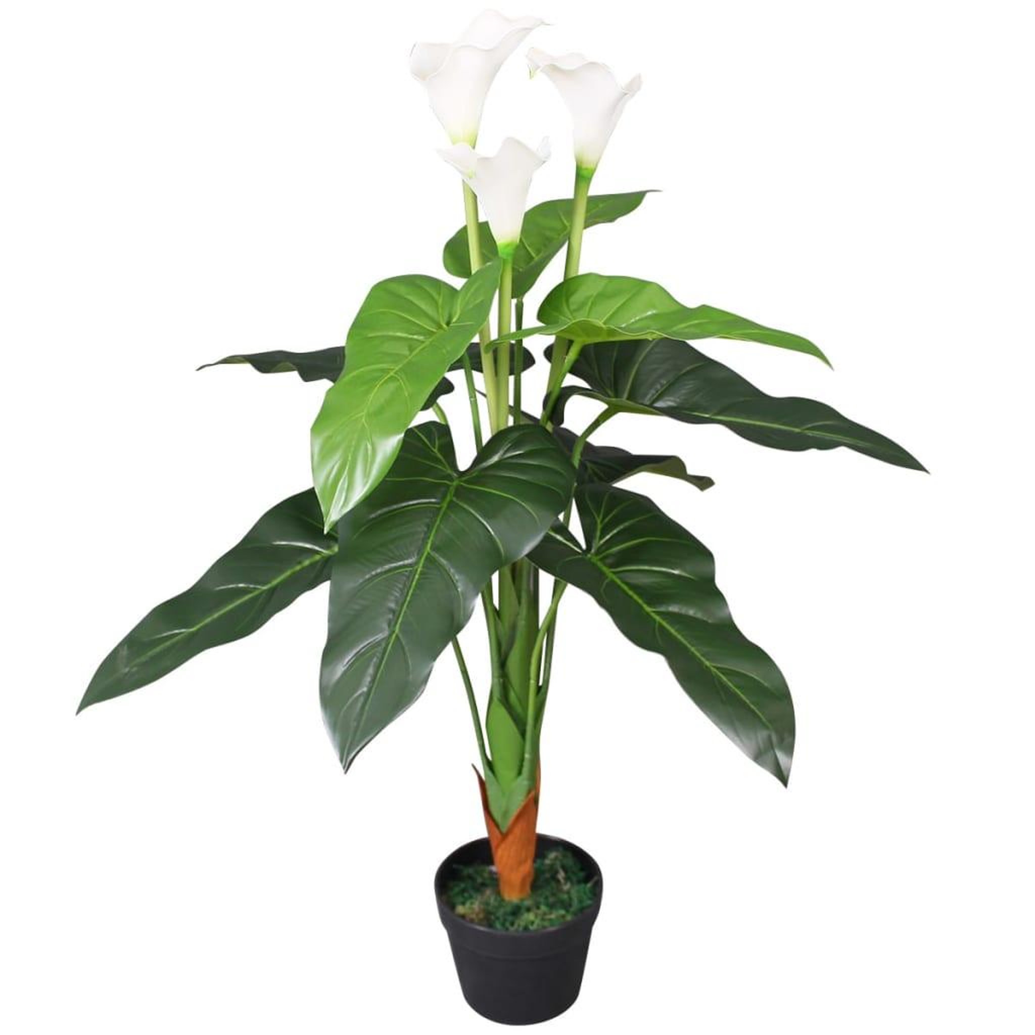 Voir la diapositive 1 : VIDAXL Plante artificielle avec pot Lis Calla 85 cm Blanc