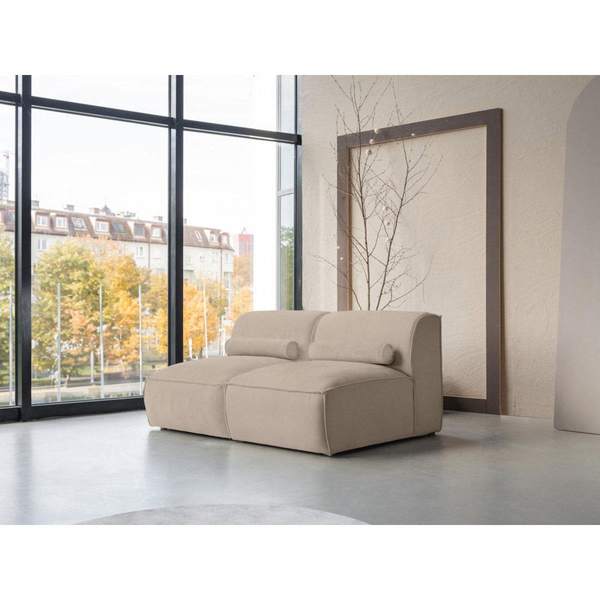 BEST MOBILIER Felix - canapé modulable 2 places en tissu texturé