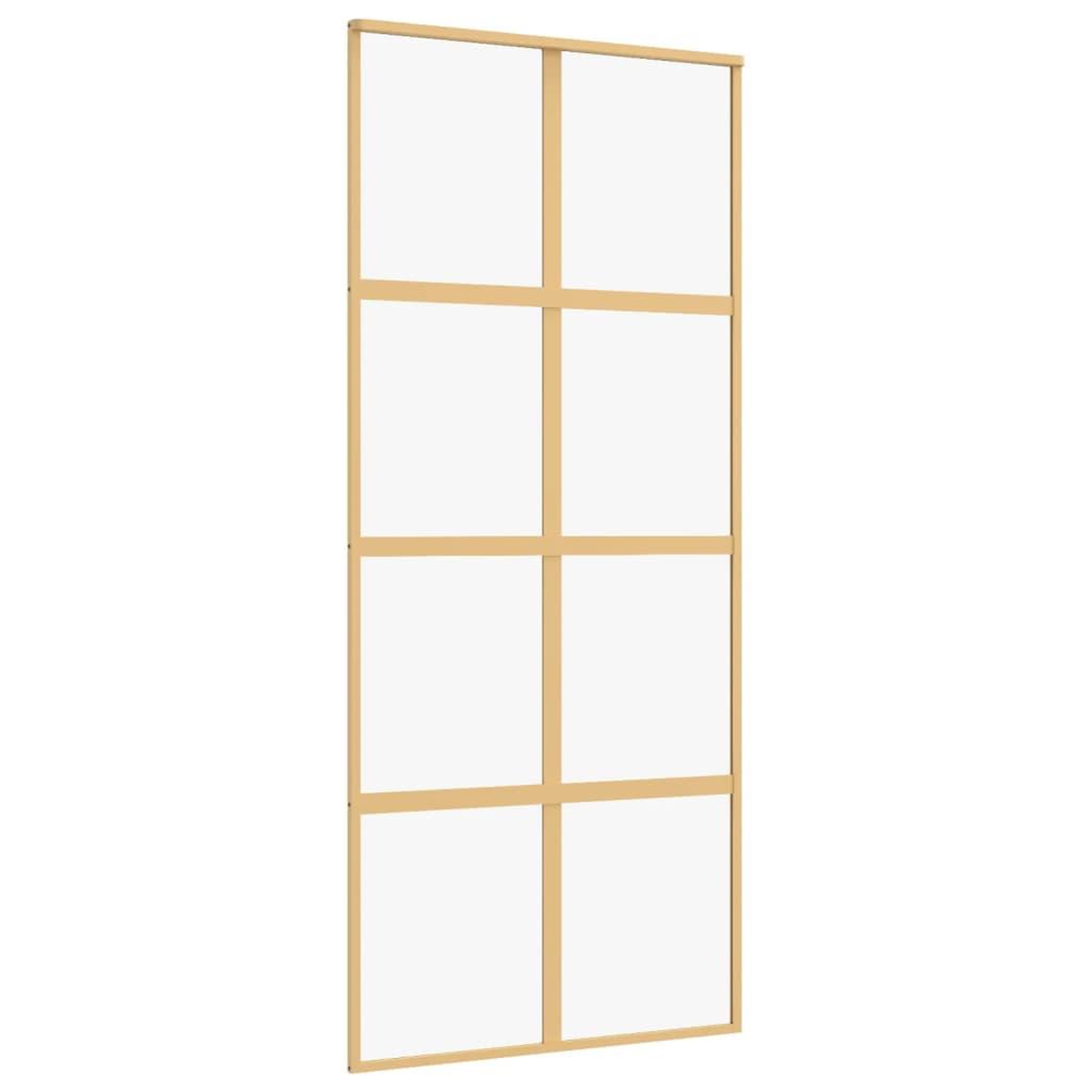 Voir la diapositive 2 : VIDAXL Porte coulissante dore 90x205 cm verre ESG clair et aluminium
