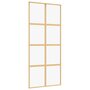 Voir la diapositive 2 : VIDAXL Porte coulissante dore 90x205 cm verre ESG clair et aluminium