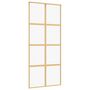 Voir la diapositive 2 : VIDAXL Porte coulissante dore 90x205 cm verre ESG clair et aluminium