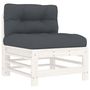 Voir la diapositive 4 : VIDAXL Salon de jardin 3 pcs avec coussins blanc bois massif