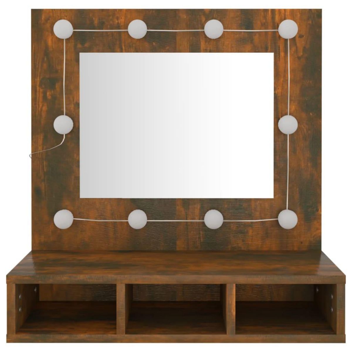 VIDAXL Armoire a miroir avec LED Chene fume 60x31,5x62 cm