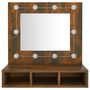 Voir la diapositive 5 : VIDAXL Armoire a miroir avec LED Chene fume 60x31,5x62 cm