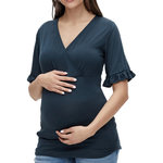 MAMALICIOUS T-Shirt de Grossesse Marine Femme Mamalicious Dicte. Coloris disponibles : Bleu
