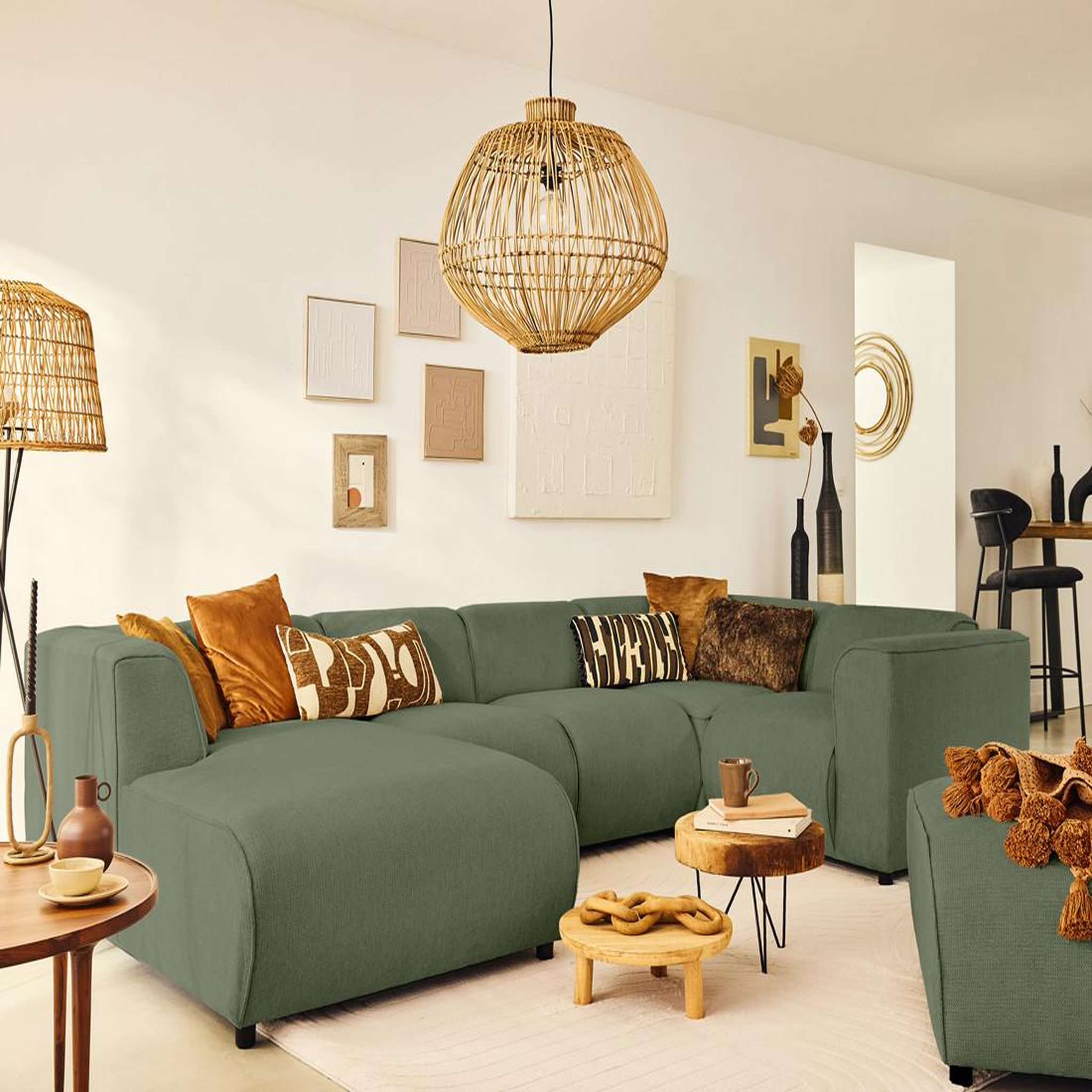 Voir la diapositive 2 : LISA DESIGN Suaro - module d'angle réversible en tissu texturé
