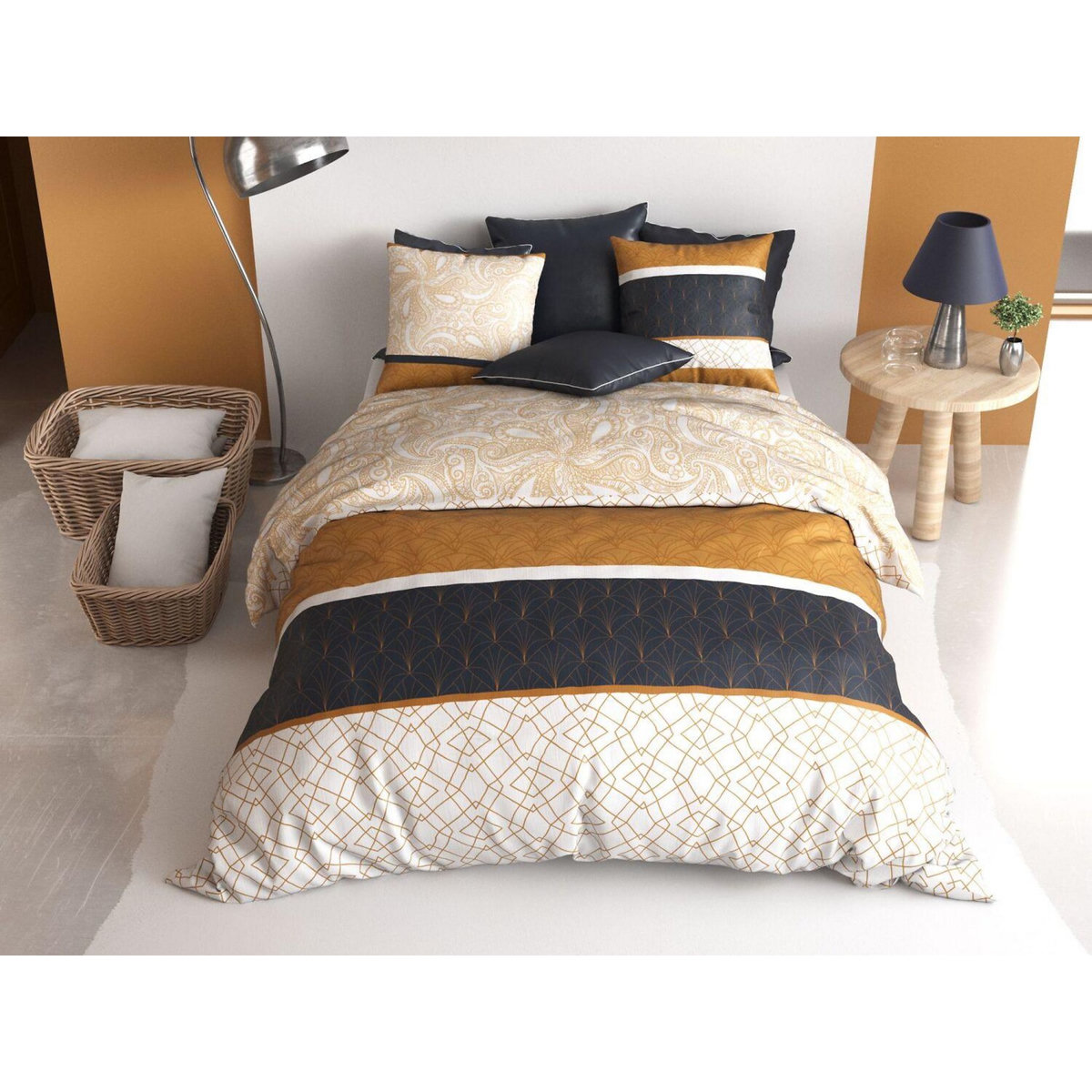 ATELIER DU COTON Parure de couette 100%coton 57fils/cm2 - felora