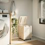 Voir la diapositive 3 : VIDAXL Panier a linge et roulettes RANA 45x45x64 cm bois massif de pin
