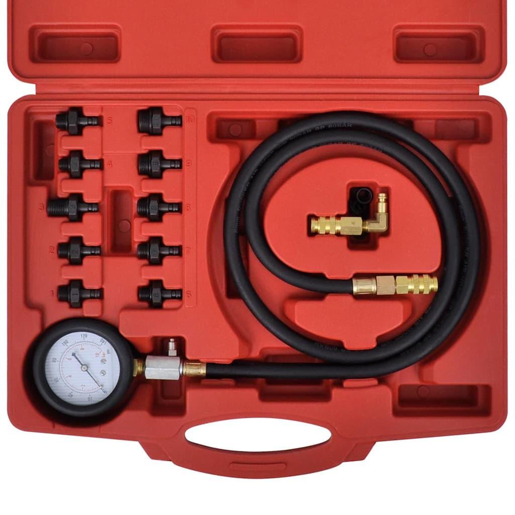 Voir la diapositive 5 : VIDAXL Kit a outils de test de pression de l'huile et du moteur