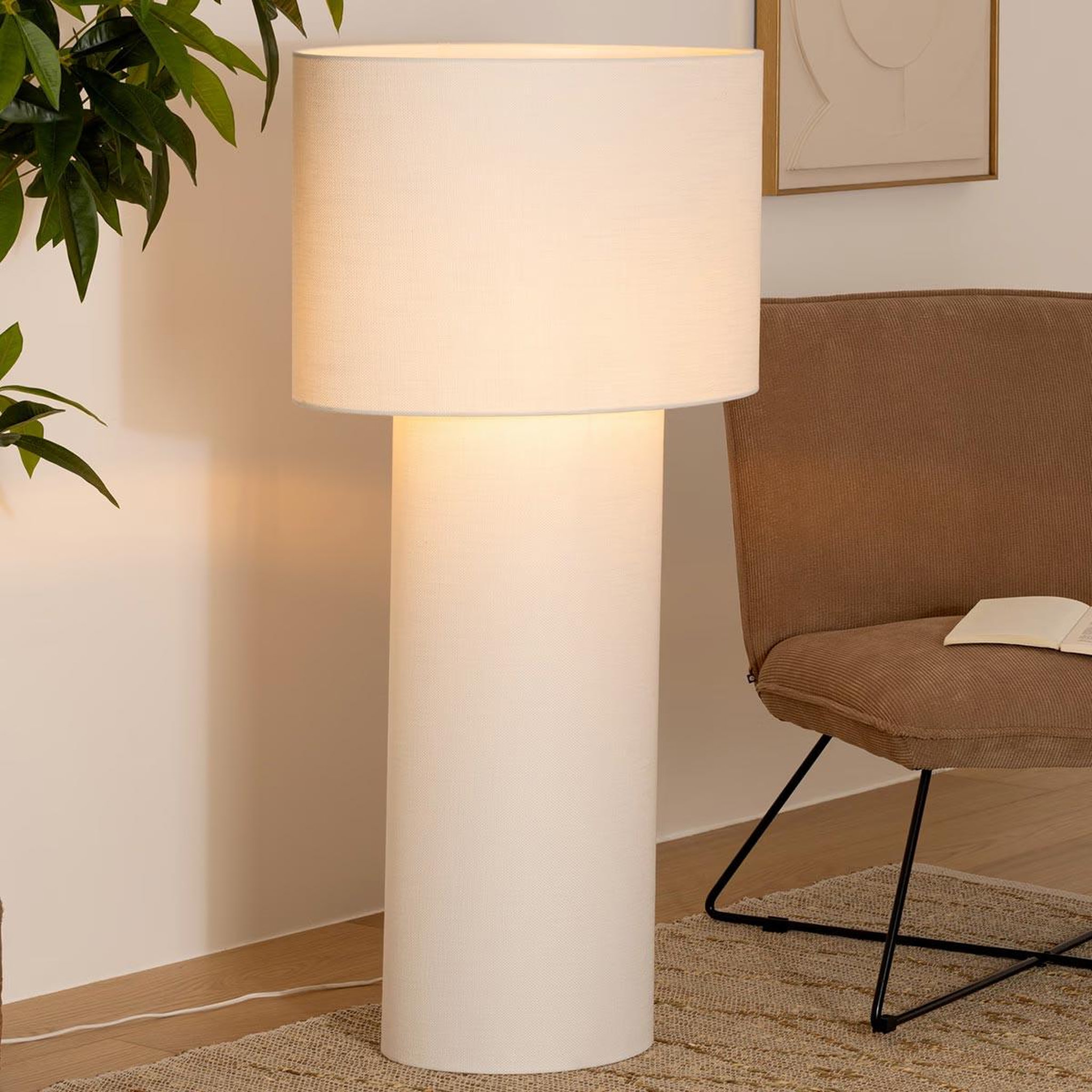Voir la diapositive 5 : ATMOSPHERA Lampadaire en tissu  eira  115cm blanc