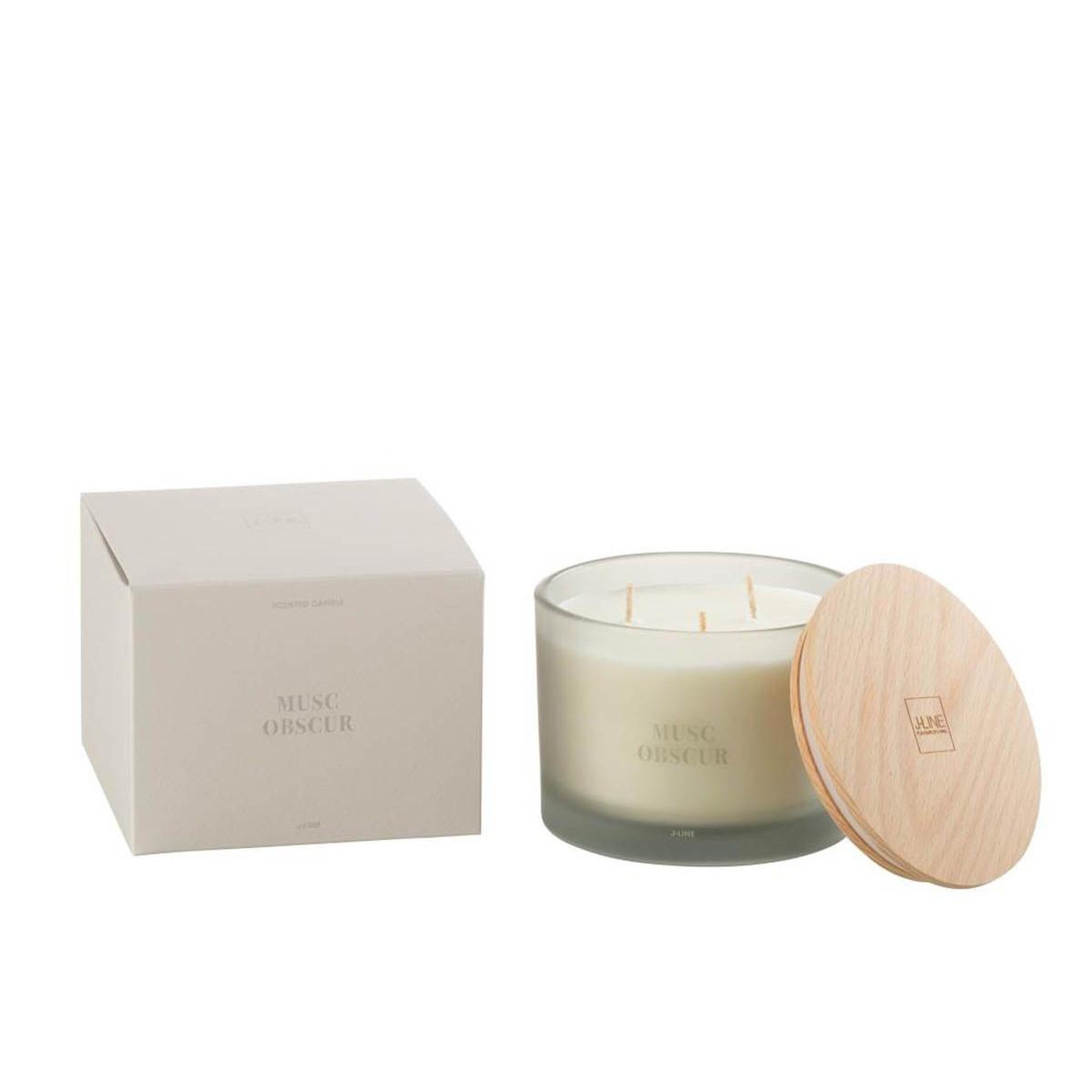 Voir la diapositive 3 : J-LINE Bougie parfumée  accords essentiels  10cm musc obscur