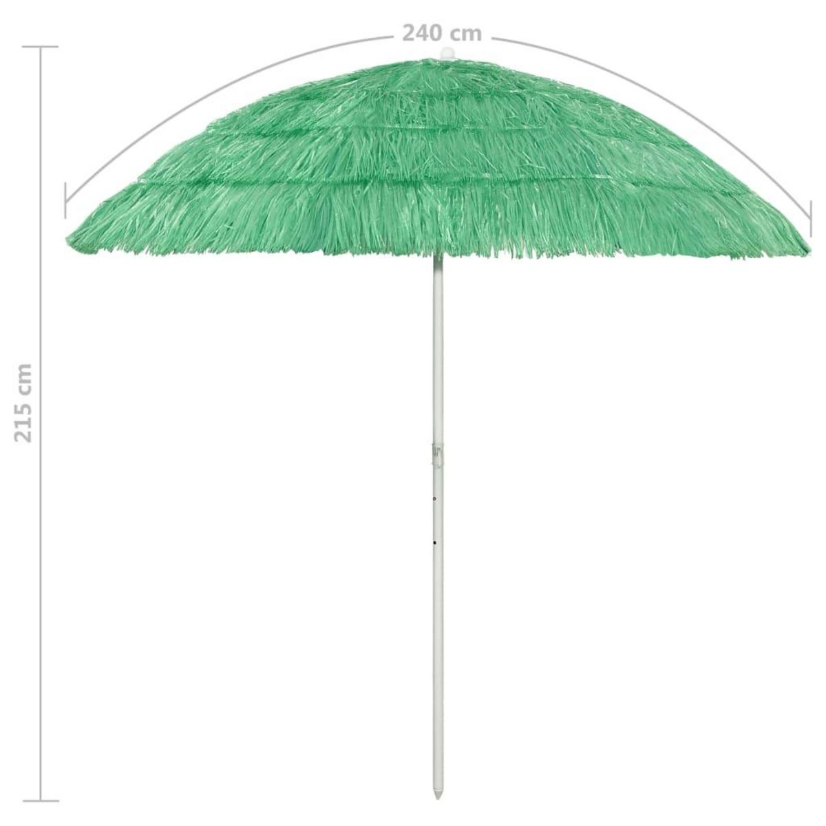VIDAXL Parasol de plage Hawaii vert 240 cm