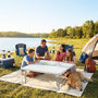 Voir la diapositive 2 : OUTSUNNY Table de camping carrée pliante hauteur réglable métal HDPE blanc