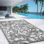 Voir la diapositive 3 : ID MARKET Tapis extérieur FLOWER gris et blanc 180 x 280 CM