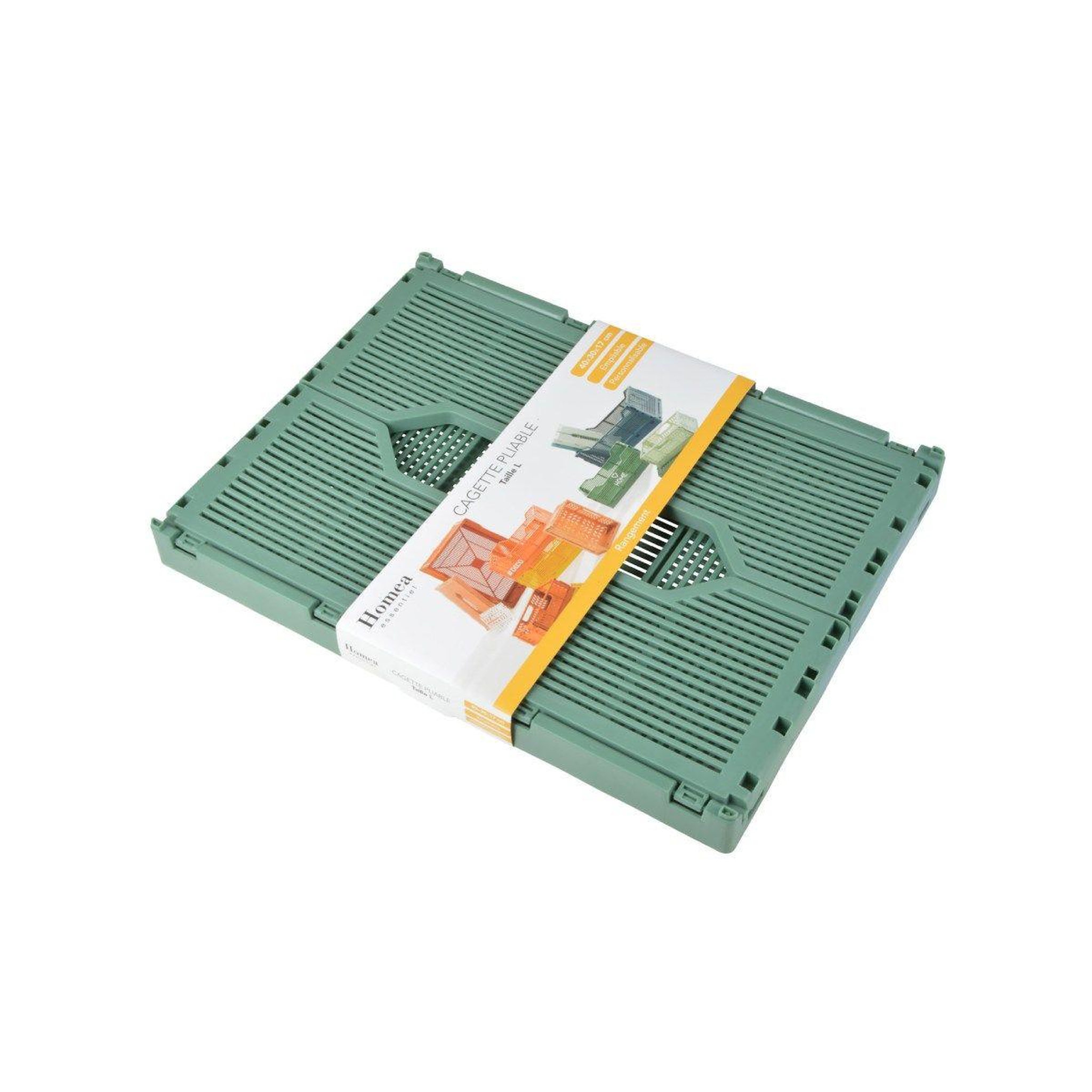 Voir la diapositive 5 : HOMEA Cagette Pliable & Empilable  Emilie  40cm Sauge