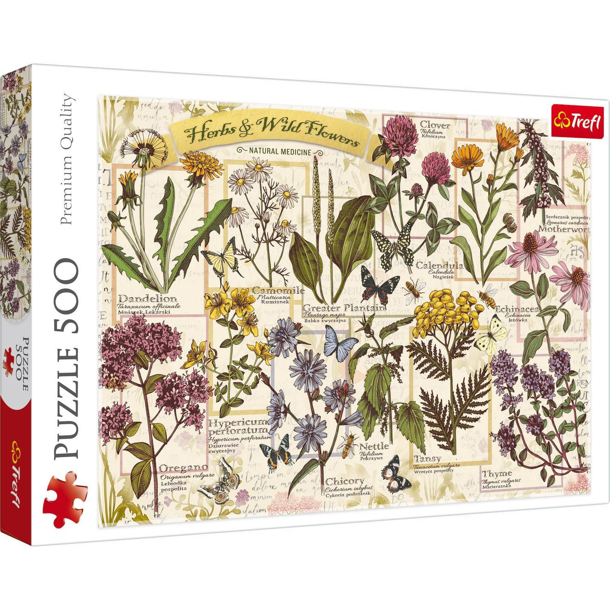 Voir la diapositive 2 : Trefl Puzzle 500 pièces : Herbier : Herbes Médicinales
