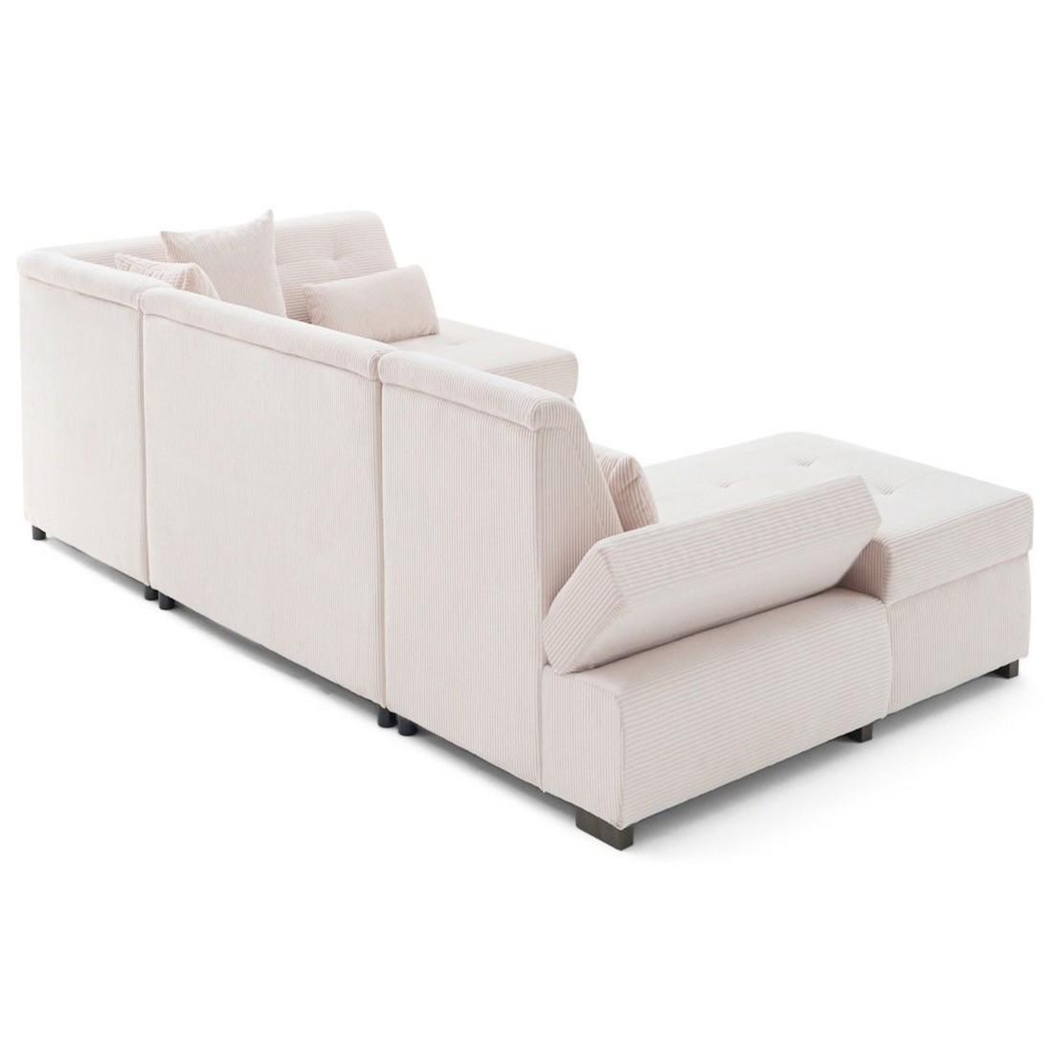 Voir la diapositive 5 : LISA DESIGN Vermont s - canapé panoramique d'angle droit 7 places en velours côtelé