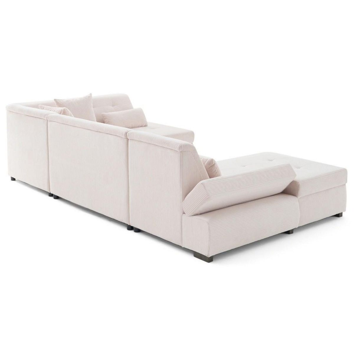 LISA DESIGN Vermont s - canapé panoramique d'angle droit 7 places en velours côtelé