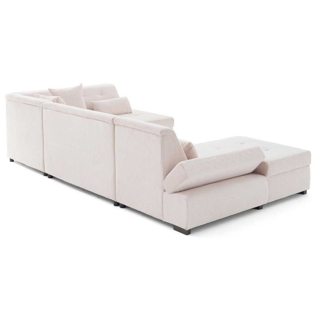 LISA DESIGN Vermont s - canapé panoramique d'angle droit 7 places en velours côtelé