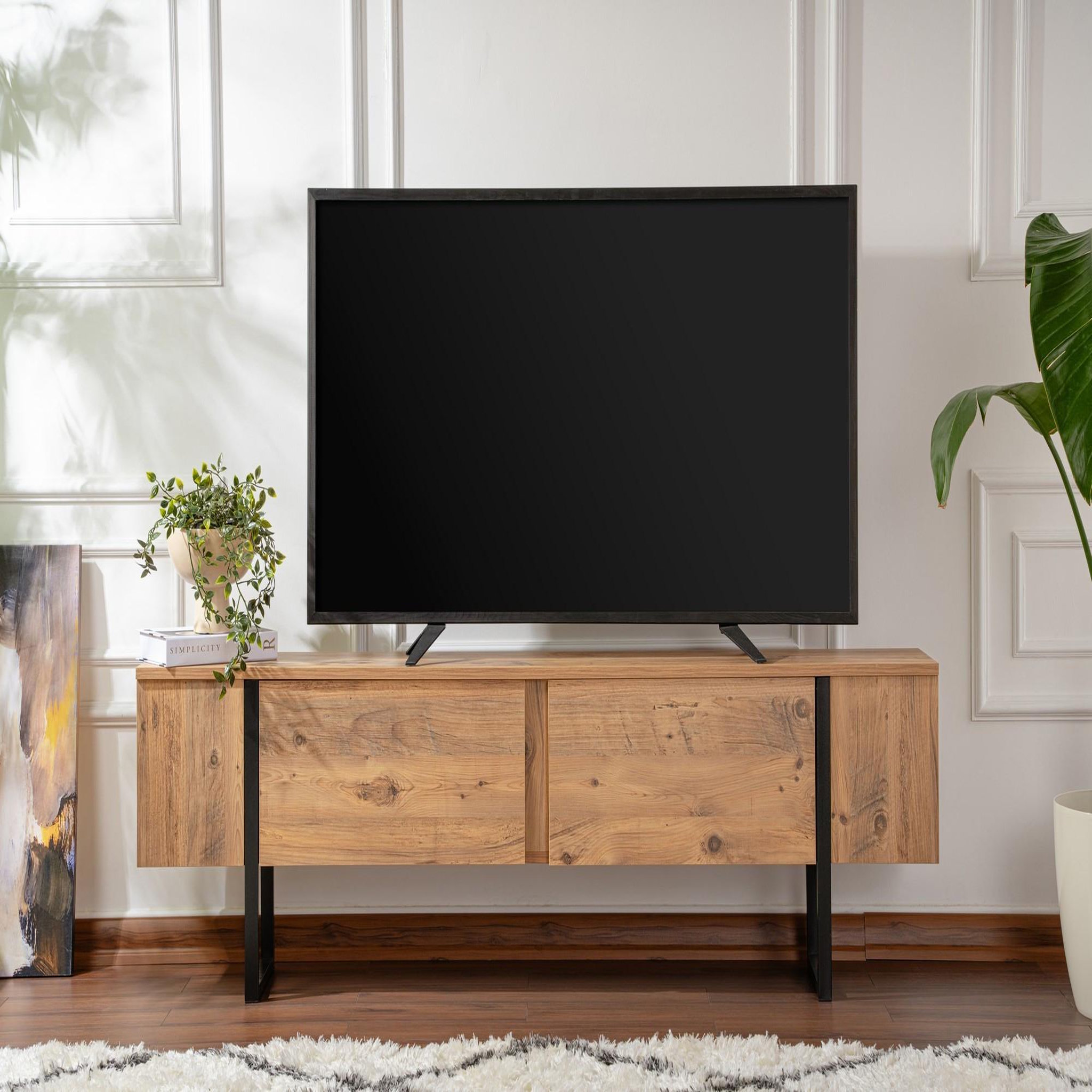 Voir la diapositive 3 : Habitat et Jardin Meuble tv en bois  serenity  180 x 30 x 50 cm - pin atlantique